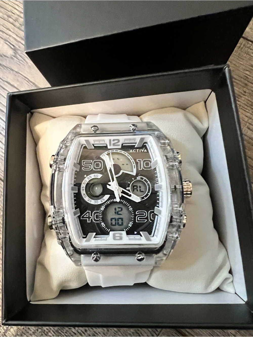 Invicta Activa White Silicone Watch Strap with Silver Buckle